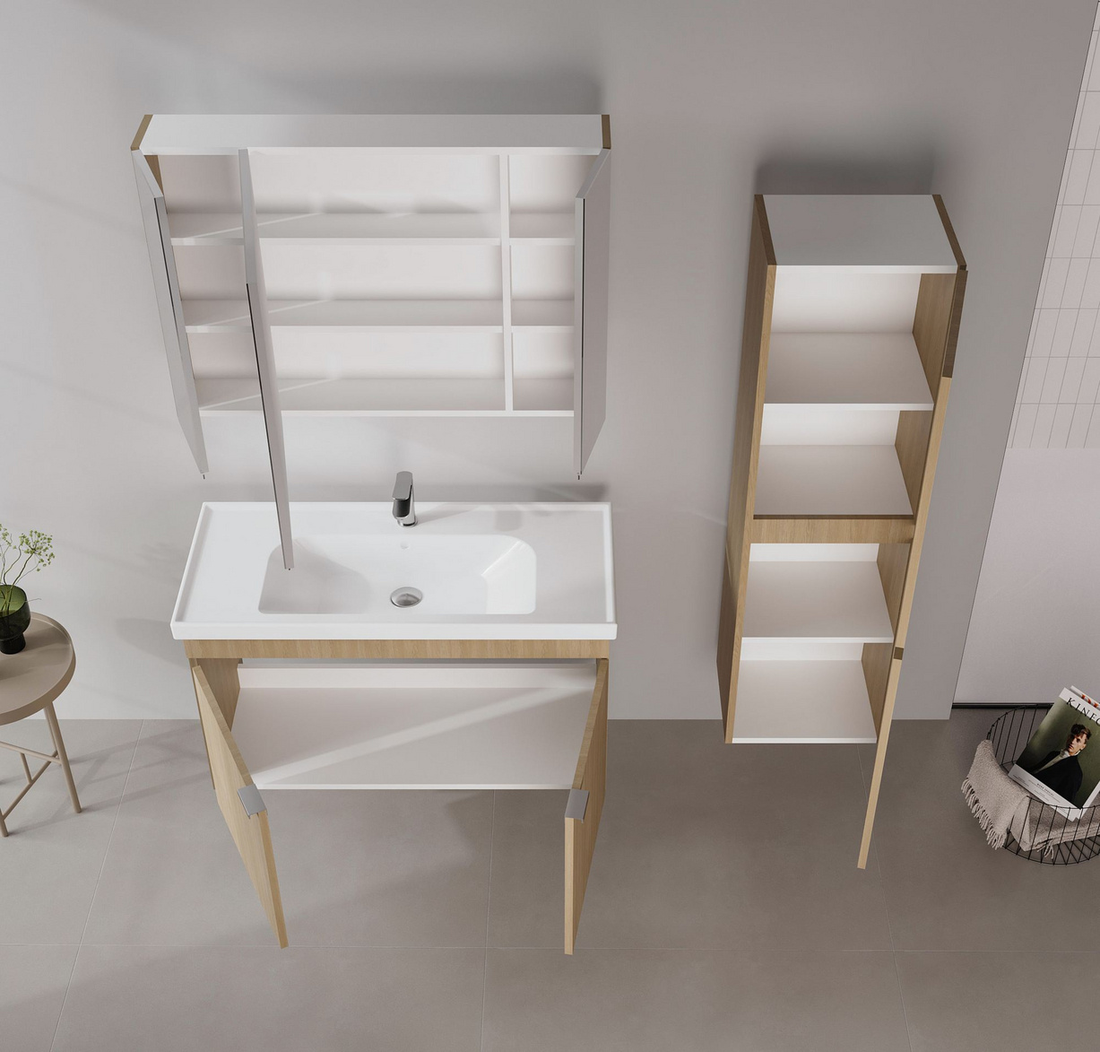 Norda Design Kylpyhuonekaappi altaalla Desna 100 45 x 100 x 58 cm
