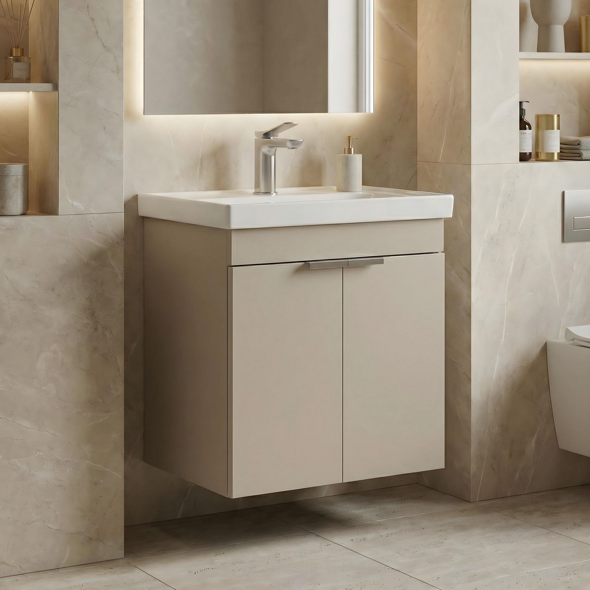 Norda Design Kylpyhuonekaappi altaalla Desna 50 38 x 50 x 58 cm