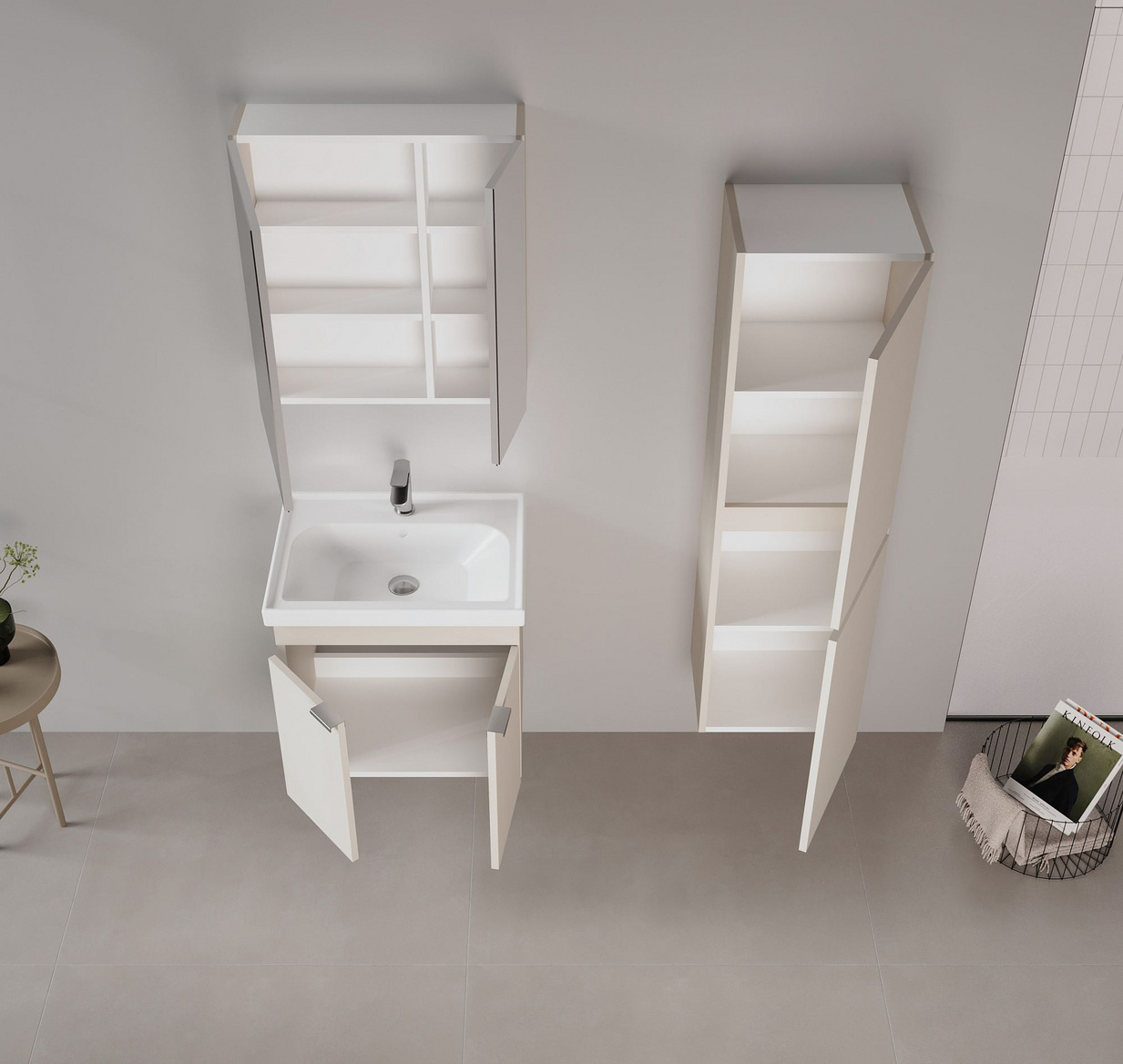 Norda Design Kylpyhuonekaappi altaalla Desna 60 45 x 60 x 58 cm