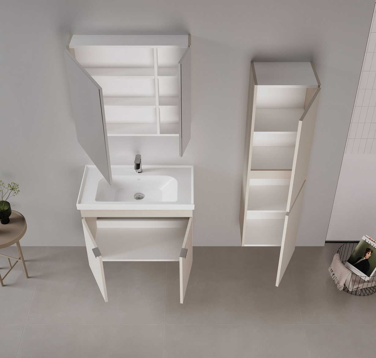 Norda Design Kylpyhuonekaappi altaalla Desna 80 45 x 80 x 58 cm