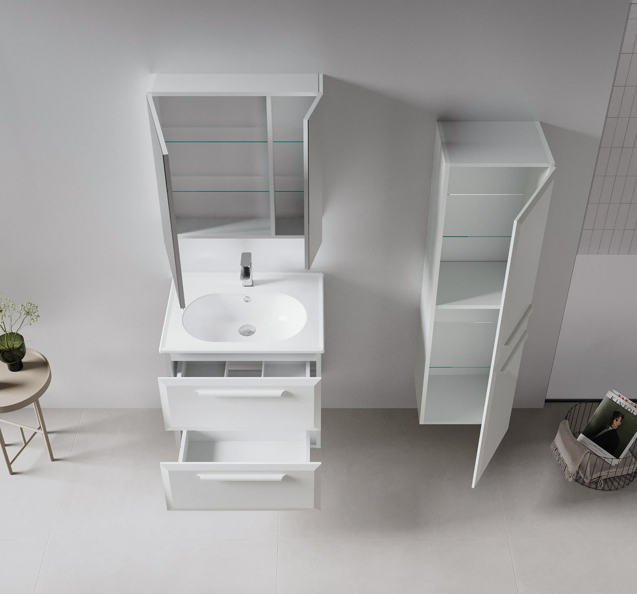 Norda Design Kylpyhuonekaappi altaalla Nuvola 65 v2 50 x 65 x 62 cm