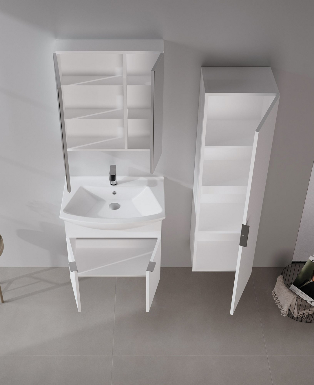 Norda Design Kylpyhuonekaappi altaalla Purus 65 50 x 65 x 58 cm