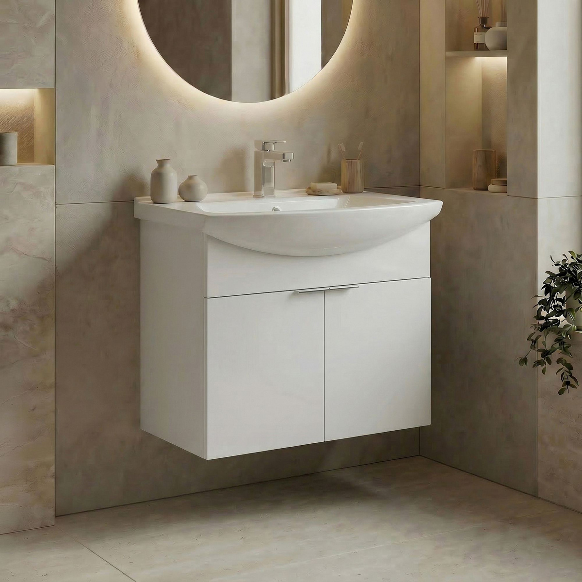 Norda Design Kylpyhuonekaappi altaalla Purus 65 50 x 65 x 83 cm