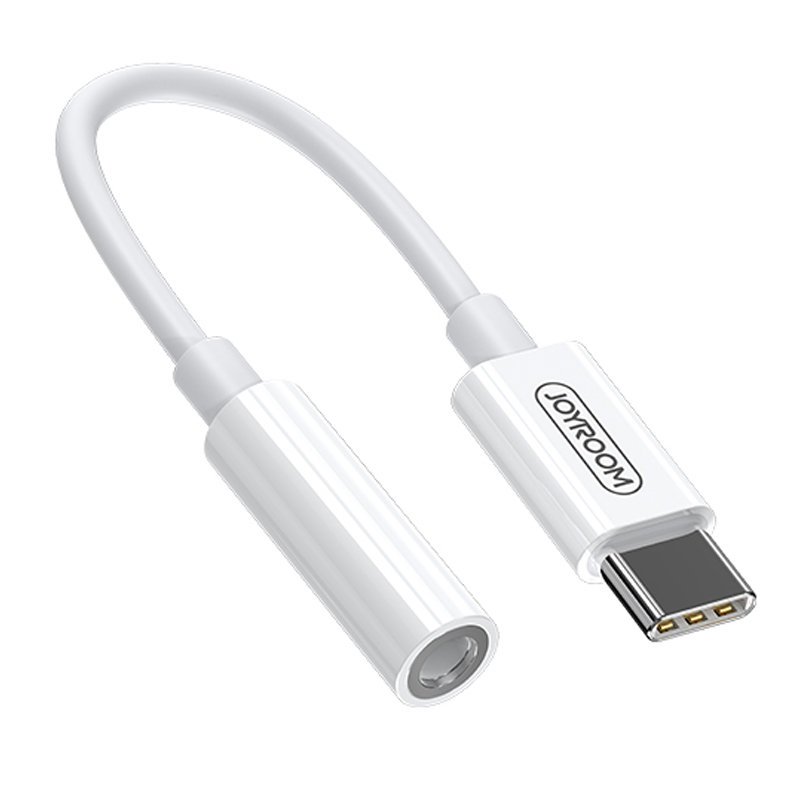 Kuulokesovitin 3,5 mm:n minijakki naaras - USB-C uros, valkoinen