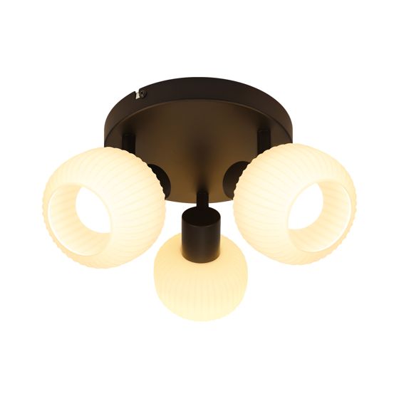 NETTLIFE Kattospottivalaisin 2 lasivarjostinta E14 vintage ilman polttimoa musta 350° säädettävä