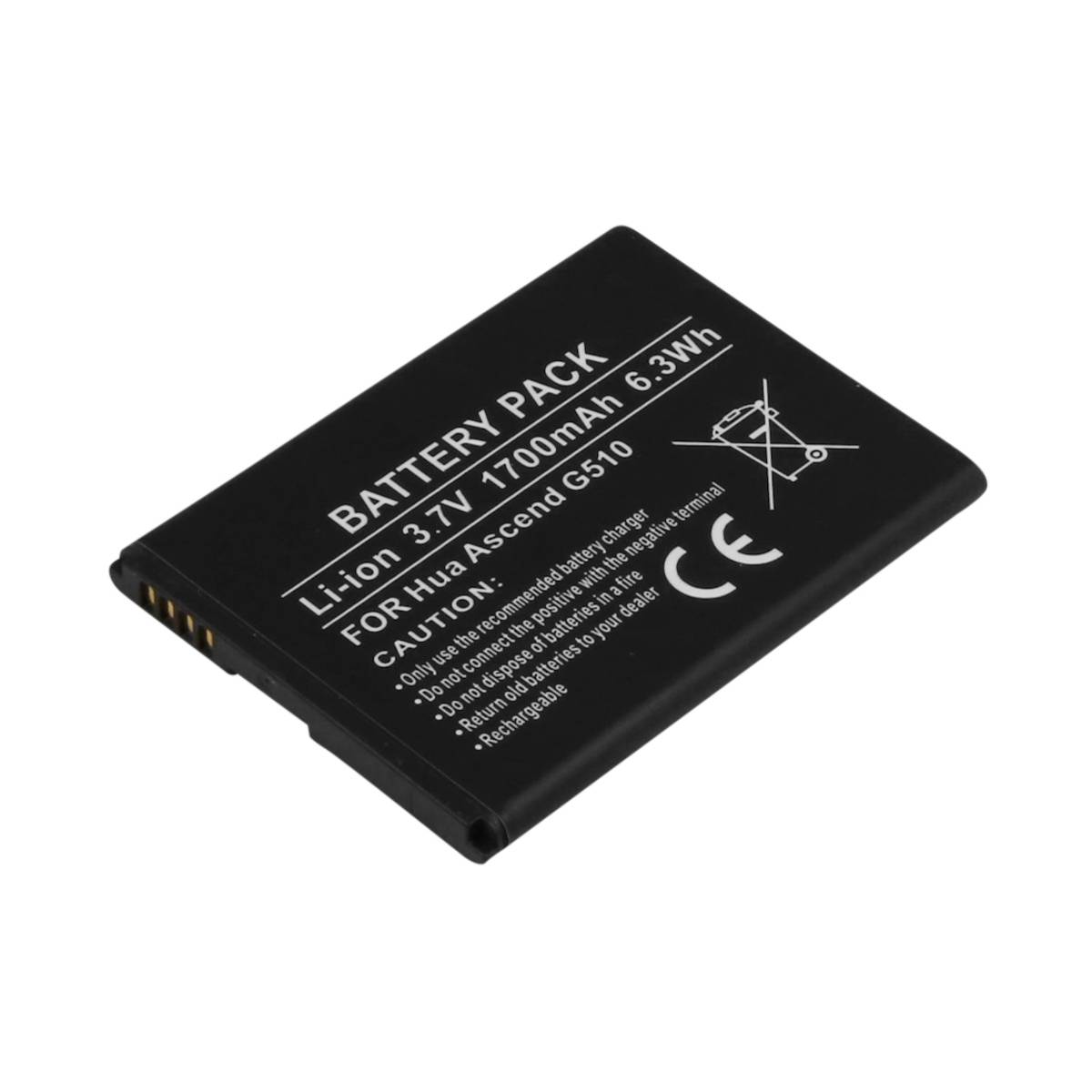 Akku Huawei Ascend G510:lle, 3,7V 1700mAh Li-ion