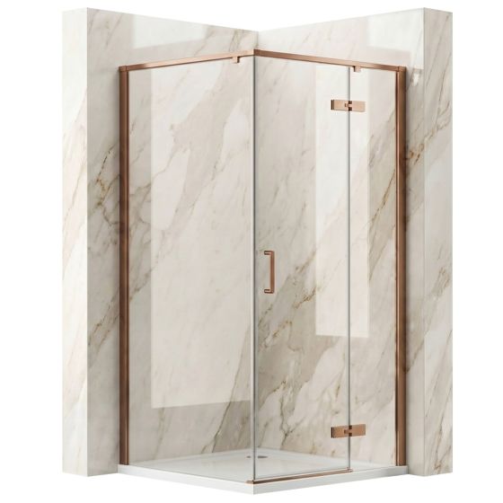 REA Suihkukaappi Bruno 90x90 Harjattu kupari, 88, 5X88, 5X195CM