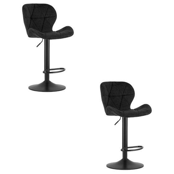 WEST baarijakkara, musta sametti, musta jalusta (2 kpl)