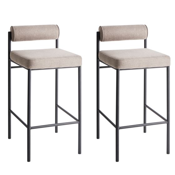 Baarituolisetti 2 kpl AMAYA kangas Ruskeanharmaa