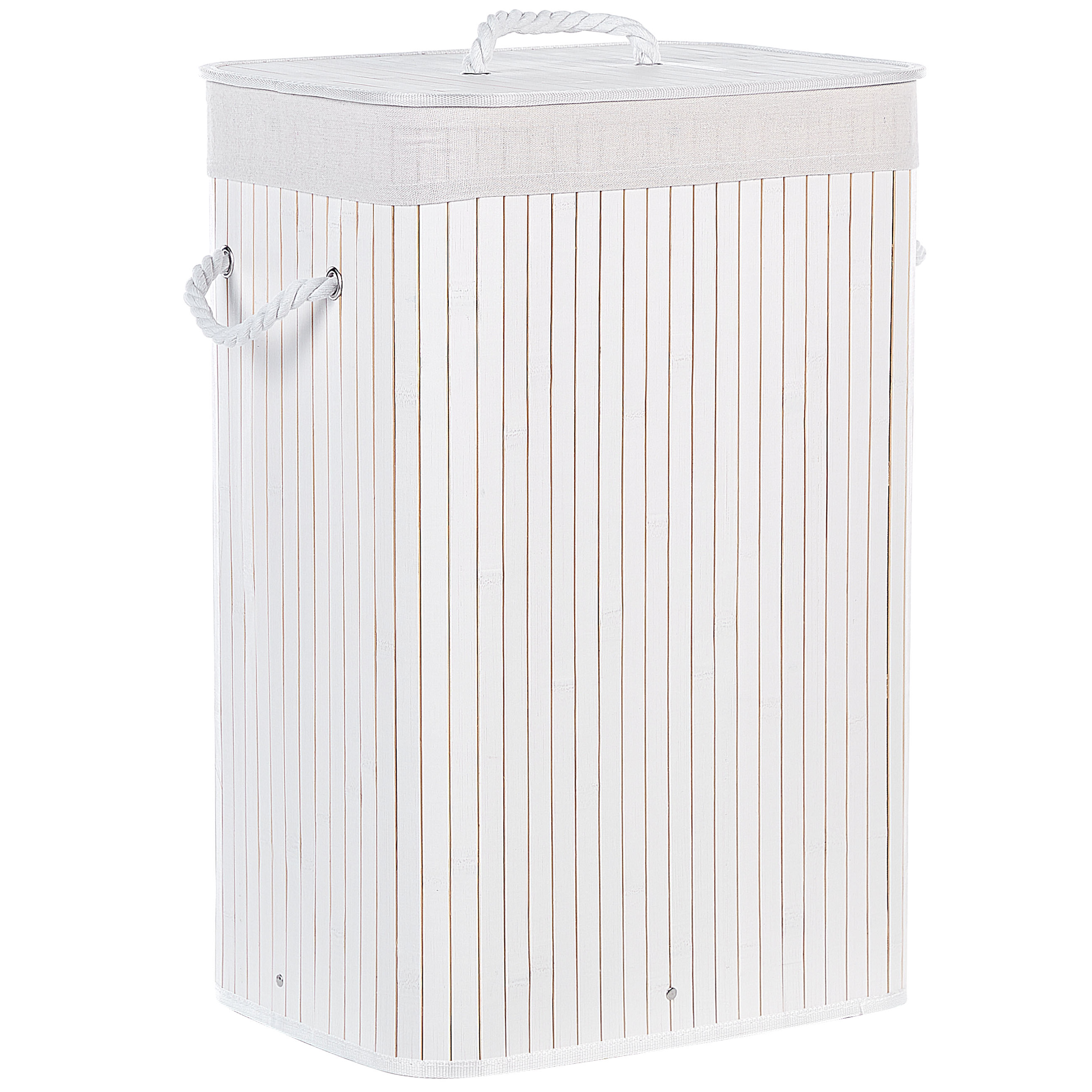 Pyykkikori KOMARI Bambu Valkoinen 72 L