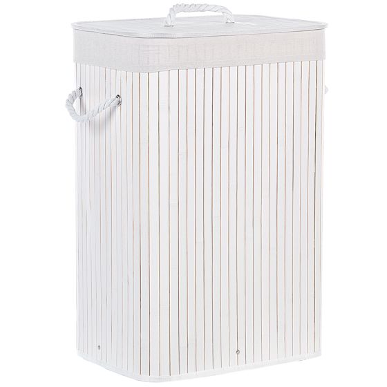 Pyykkikori KOMARI Bambu Valkoinen 72 L