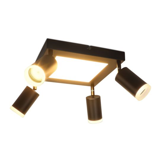 NETTLIFE kattokohdevalaisin 4 GU10 3000k 20W musta keittiönvalaisin lämmin valkoinen pyörivä eteisenvalaisin