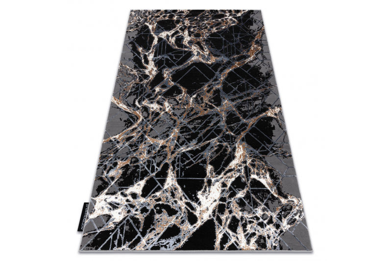 Matto DE LUXE moderni 629 - Rakenteellinen harmaa / kulta 200x290 cm