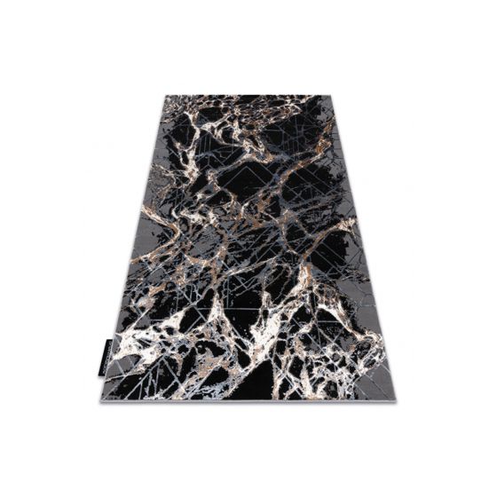 Matto DE LUXE moderni 629 - Rakenteellinen harmaa / kulta 200x290 cm