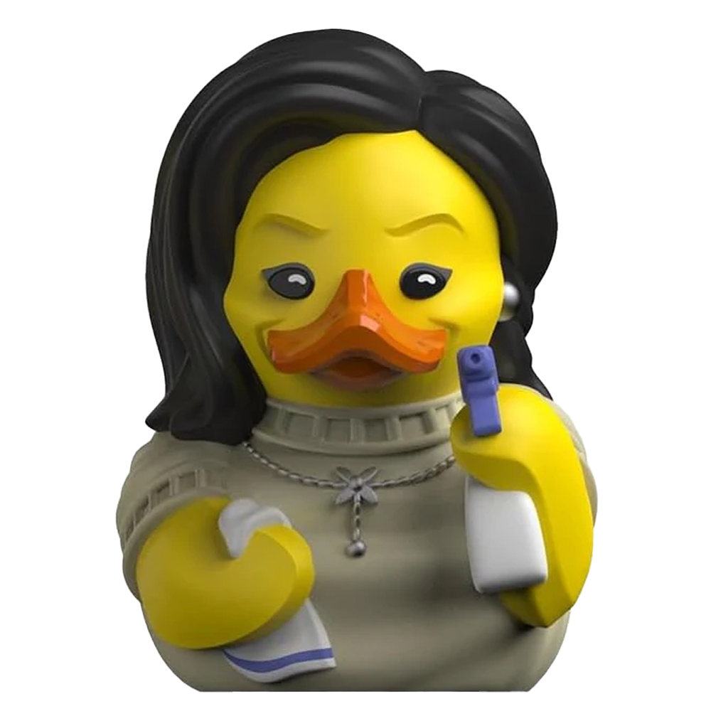 Friends – keräilyankka – Mini Monica – muovi, korkeus 5 cm – keräily, esillepano, Keltainen