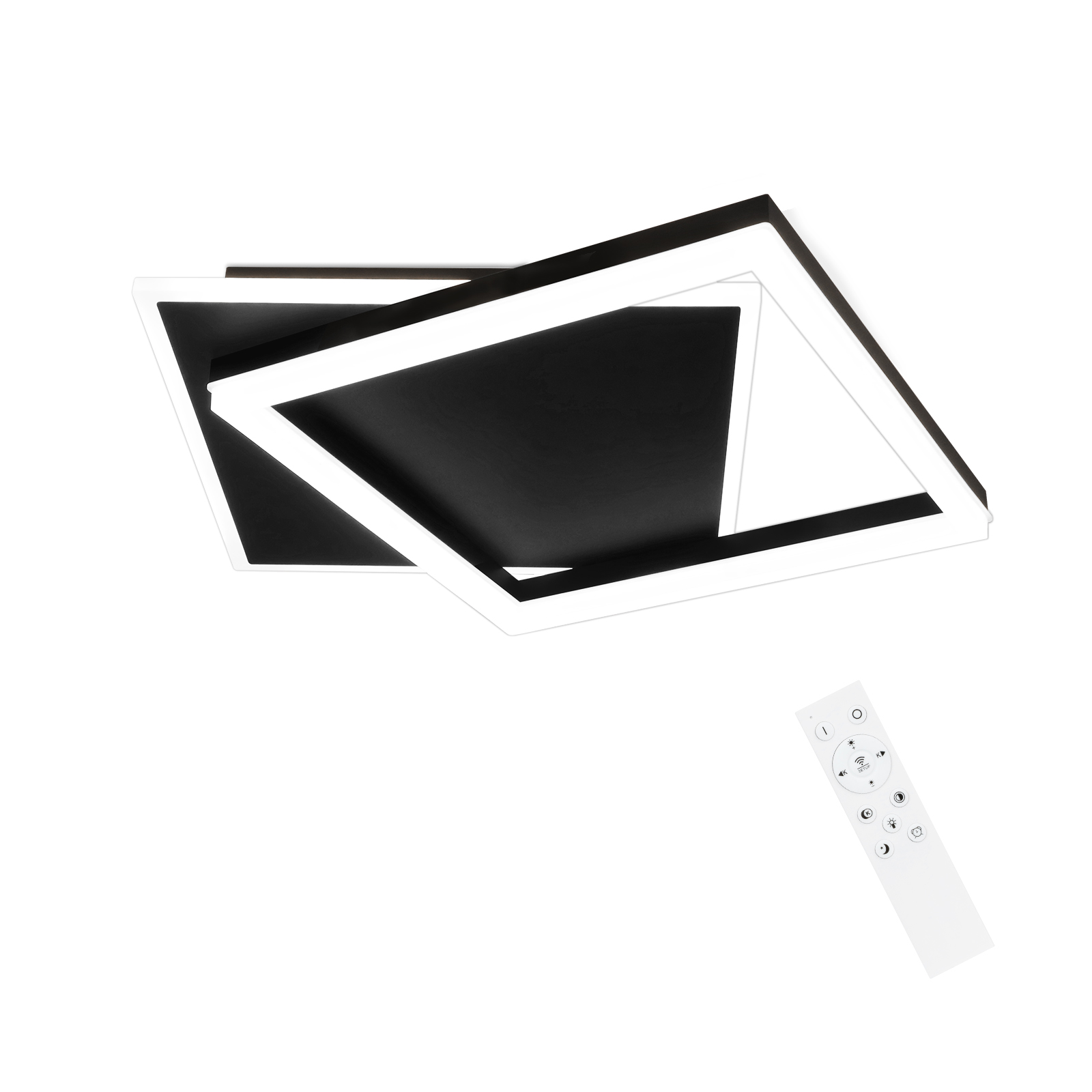 NETTLIFE LED-kattovalaisin makuuhuoneeseen, musta, himmennettävä, 42 W, moderni, kaukosäätimellä