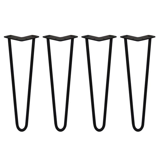 4 x 16" hiusneulanpäät - 2 piikkiä - 12 mm - musta