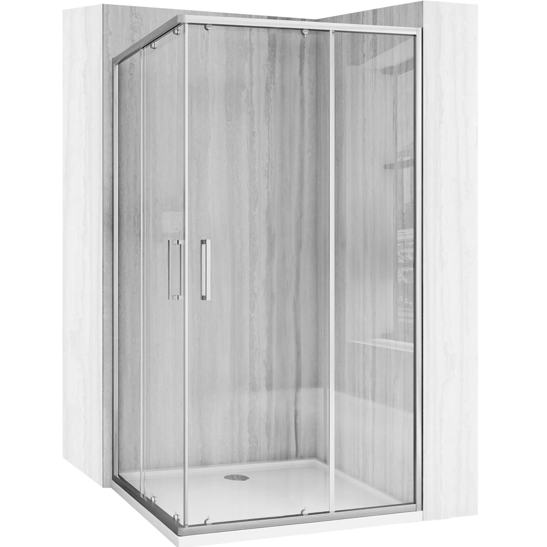 REA Suihkukaappi CITY 80X100 harjattu nikkeli, 80X100X190CM