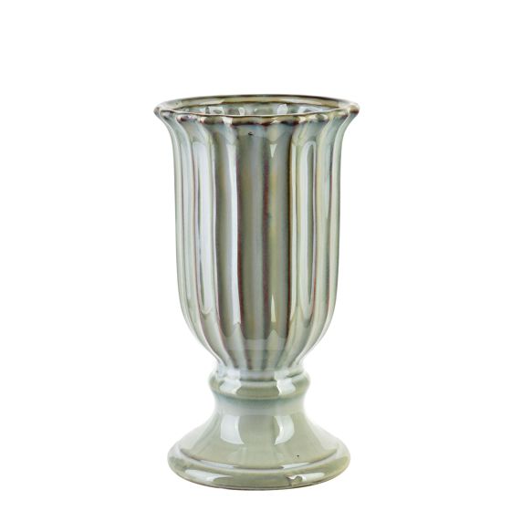 MONDEX keramiikkamaljakko, tummanharmaa, kohokuvioitu, 13,5 x 12,5 x 25 cm