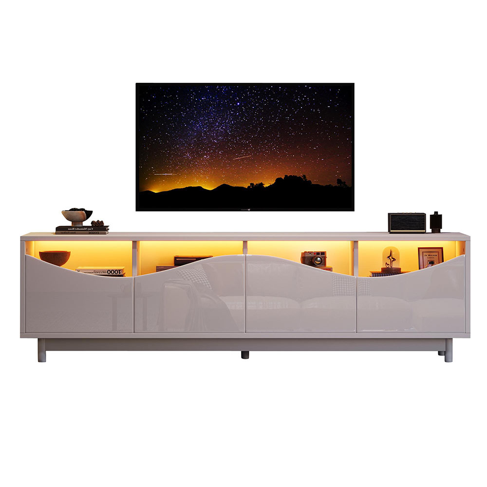 TV-taso, valkoinen, 175×38×51 cm