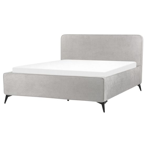 Sänky kangas VALOGNES 160 x 200 cm Vaaleanharmaa