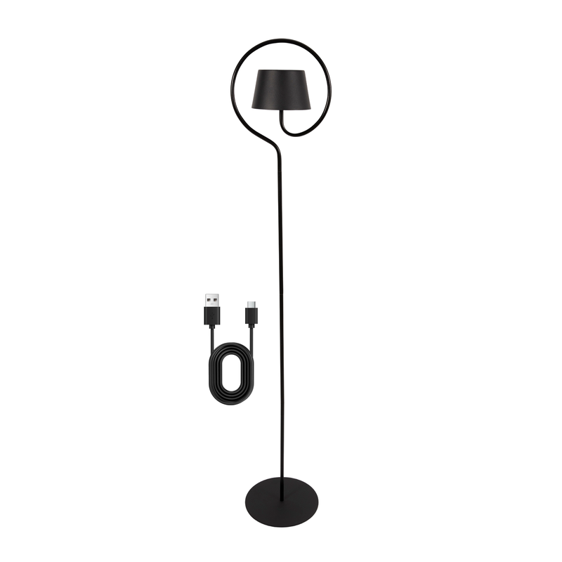 NETTLIFE LED-lattiavalaisin olohuoneeseen, himmennettävä 120 cm: Ladattava USB-C-akku, langaton lattiavalaisin, korkeussäädettävä