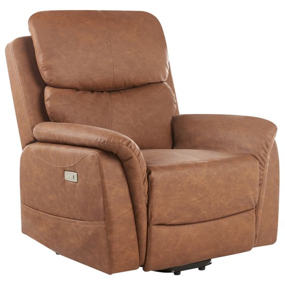 Sähkömekanismituoli GLORIE hierontatoiminto keinonahka Ruskea