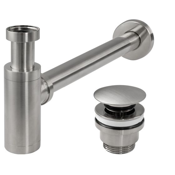 REA pesualtaan vesilukko Click-clack 33, 5 harjattu nikkeli, 33, 5X5X21CM