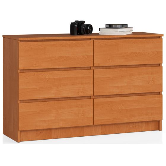 Akord Lipasto 6 laatikkoa Leppä 120x40x77