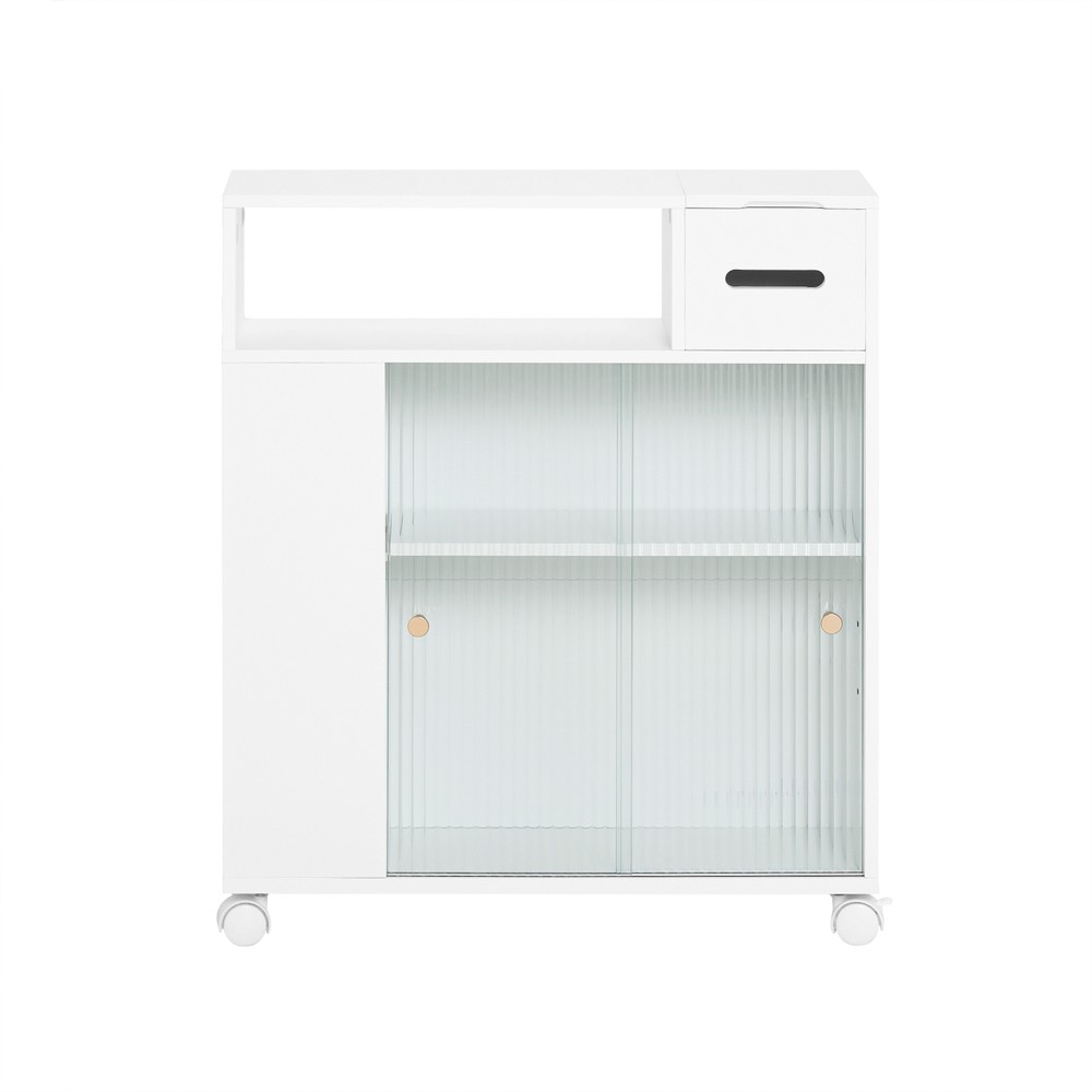 SoBuy WC-paperiteline kylpyhuonekaappi pyörillä valkoinen BZR117-W