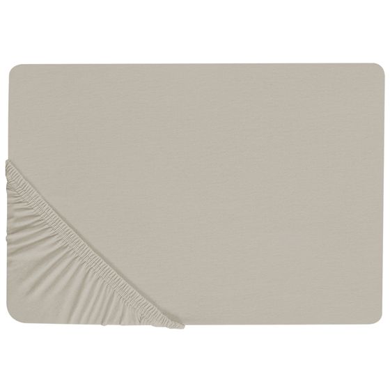 Muotoonommeltu lakana JANBU puuvilla 160 x 200 cm Ruskeanharmaa