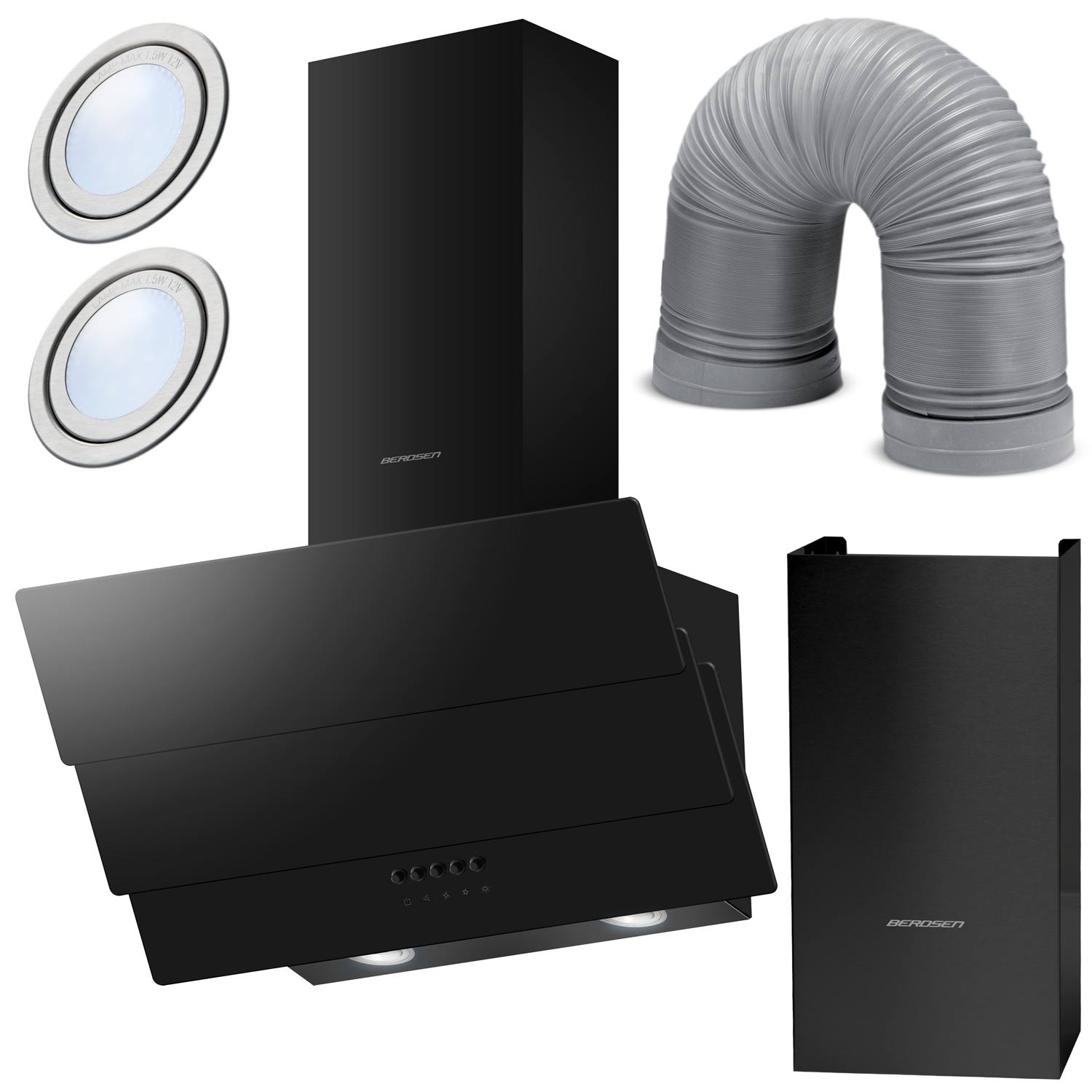 Berdsen BT-212 60 cm musta savupiippuliesituuletin