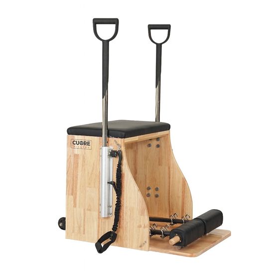 Cuore Pilates musta puinen Chair: säädettävät jouset, kompakti ja vahvistaa corea