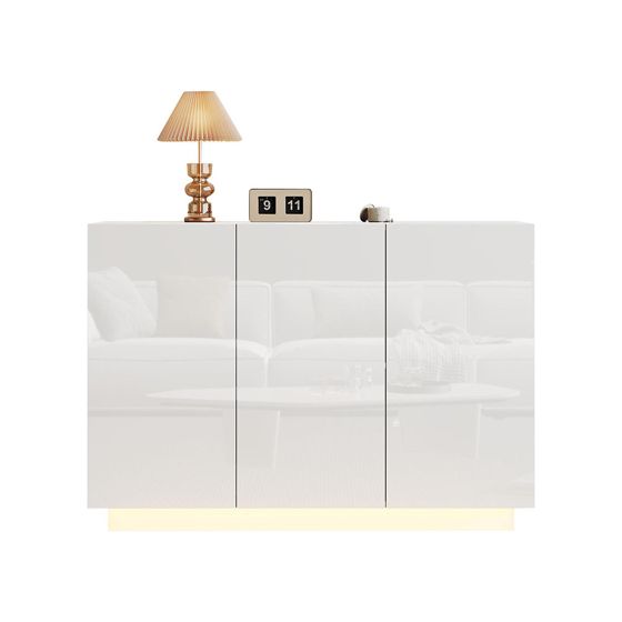 Valkoinen sivupöytä, 120×40×75 cm