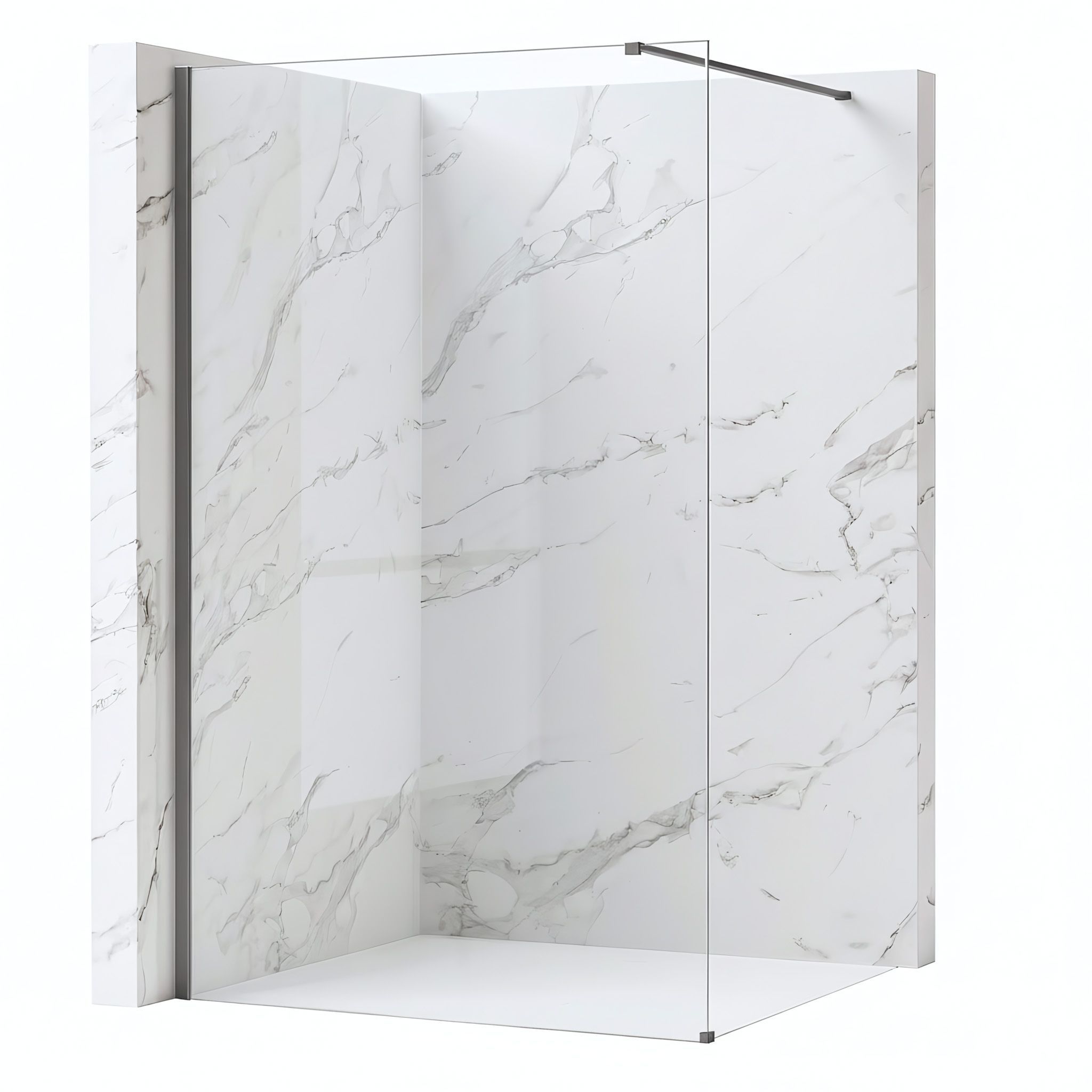 REA Suihkuseinä Flexi Transparent 80 Titaani, 80X195CM