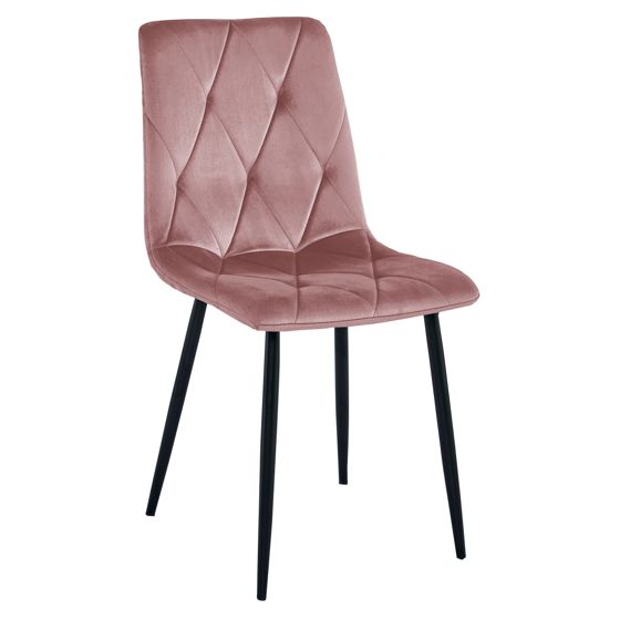 LIBRA-tuoli, vaaleanpunainen sametti, mustat jalat (1 kpl)