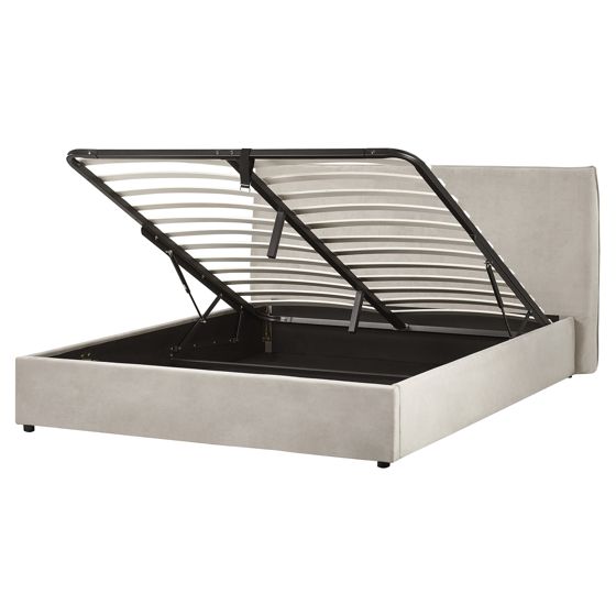 Sänky säilytystilalla sametti LAVAUR 160 x 200 cm Ruskeanharmaa