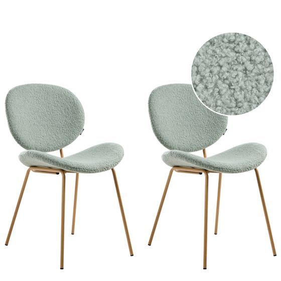 Ruokatuolisetti 2 kpl LUANA buklee Vaaleanvihreä