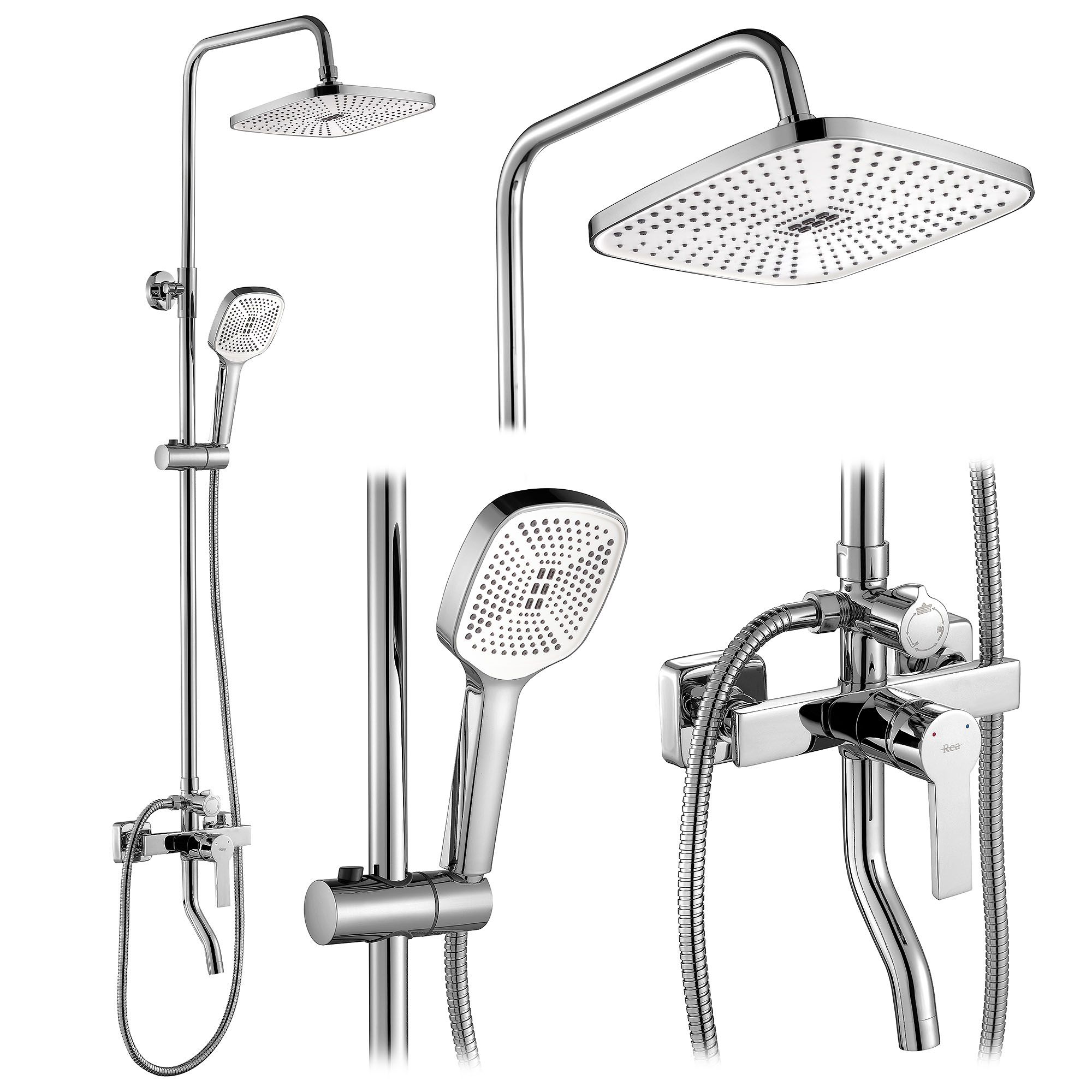 REA suihkusetti MY2021-77C ARGUS kromi, 150X43, 5X144CM