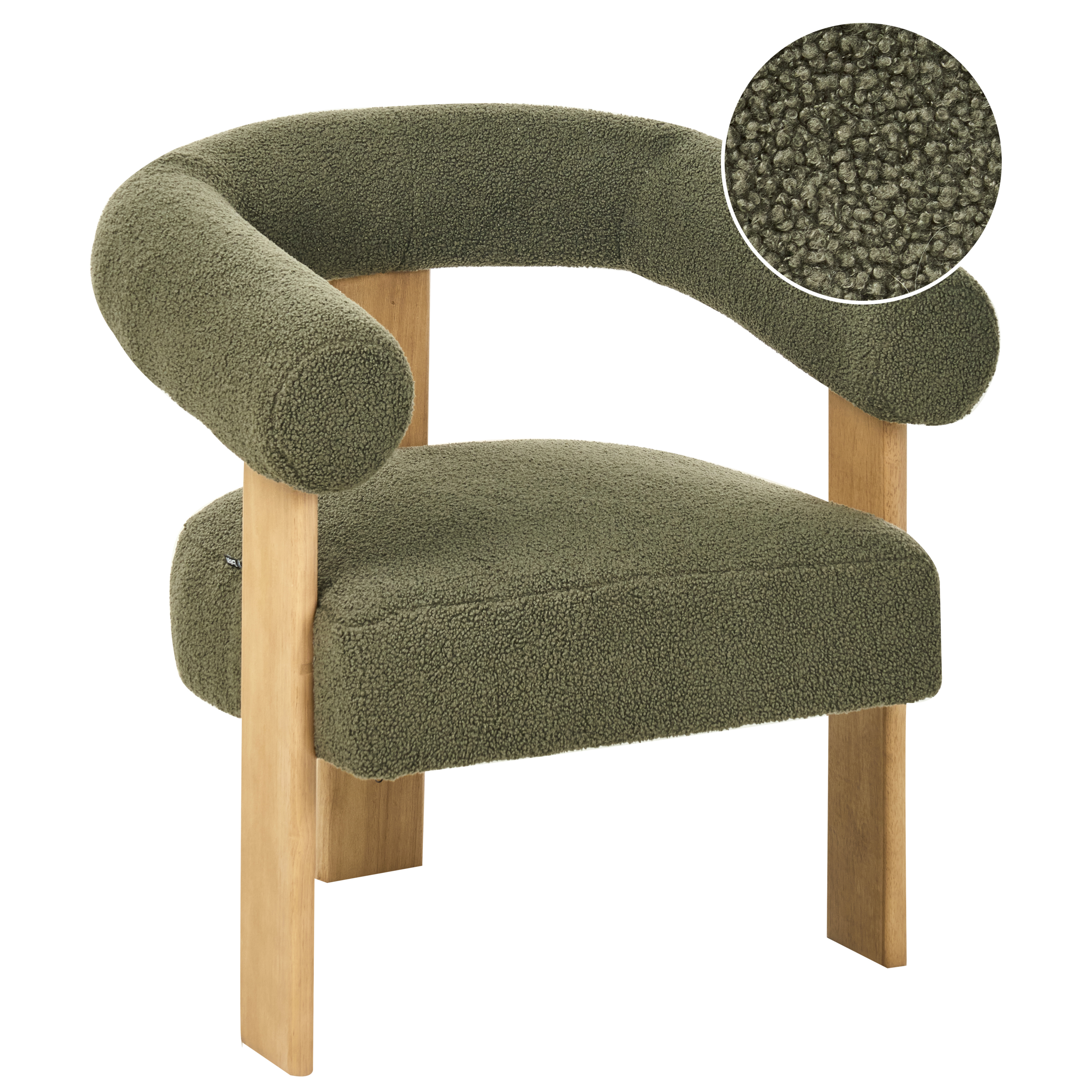 Nojatuoli ILBRO buklee Vihreä/vaaleanruskea