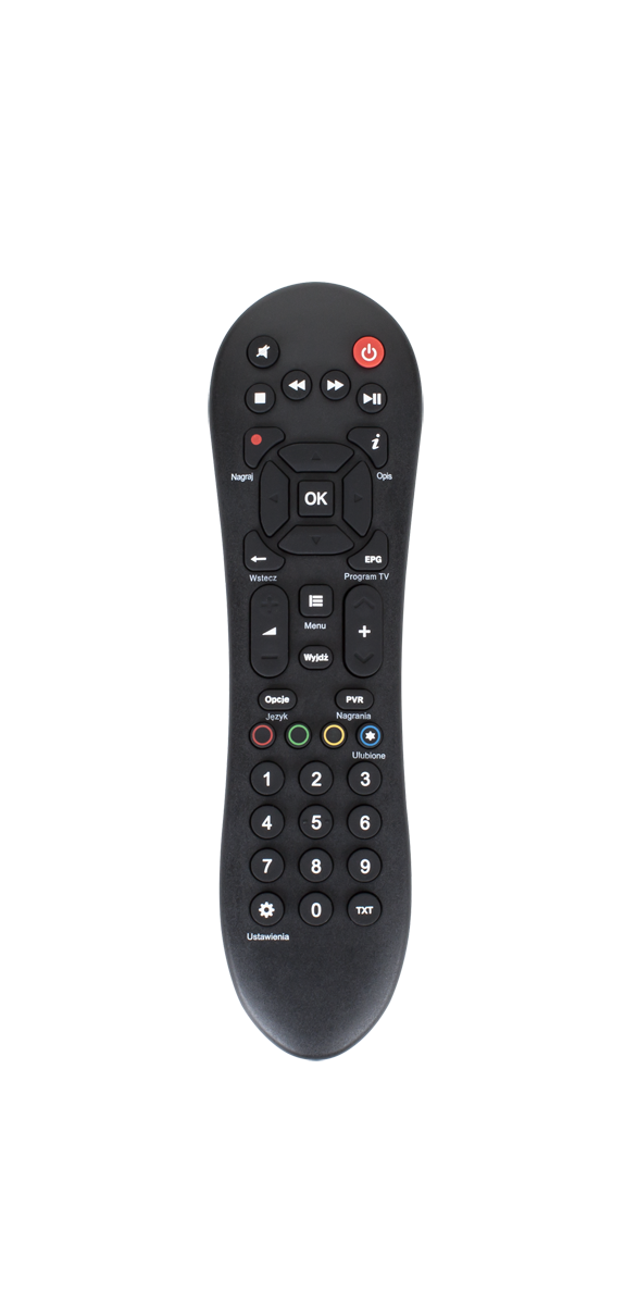 Evobox PVR -dekooderin kaukosäädin ilman logoa