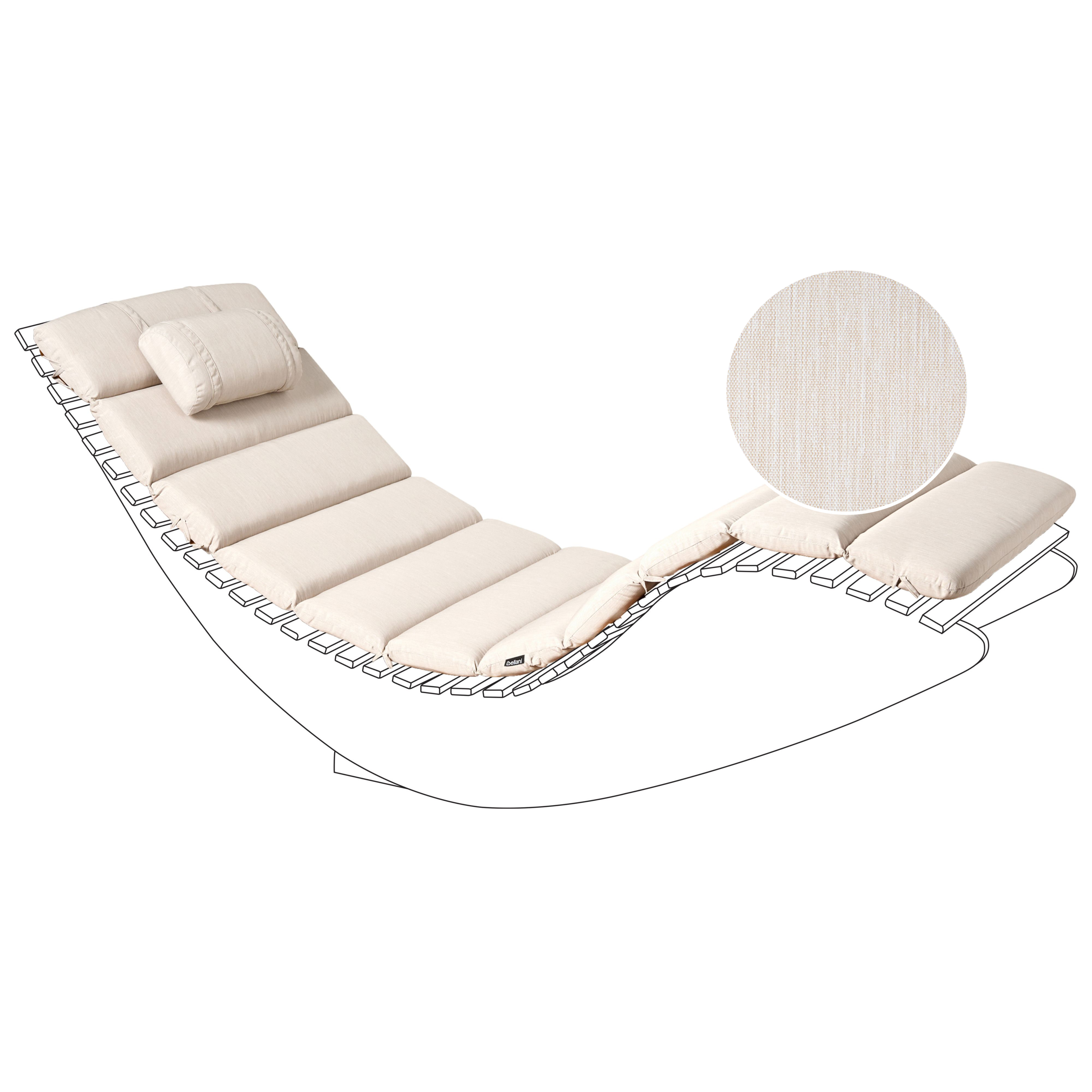 Aurinkotuolin pehmuste BRESCIA PREMIUM 180 x 60 cm Vaaleanbeige