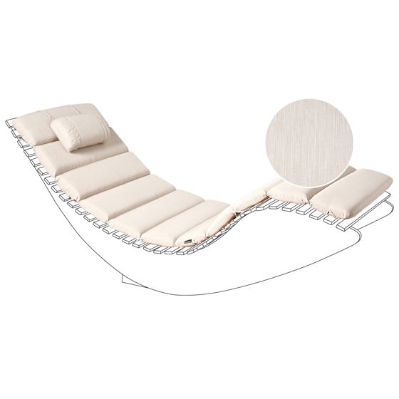 Aurinkotuolin pehmuste BRESCIA PREMIUM 180 x 60 cm Vaaleanbeige