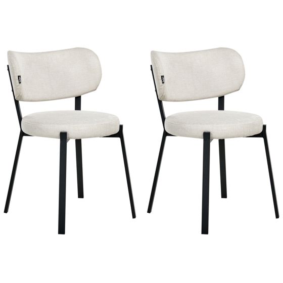 Ruokatuolisetti 2 kpl BRONTE kangas Vaaleanbeige