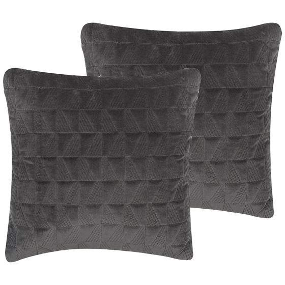Koristetyynysetti 2 kpl LALAM puuvilla 45 x 45 cm Harmaa Geometrinen kuvio