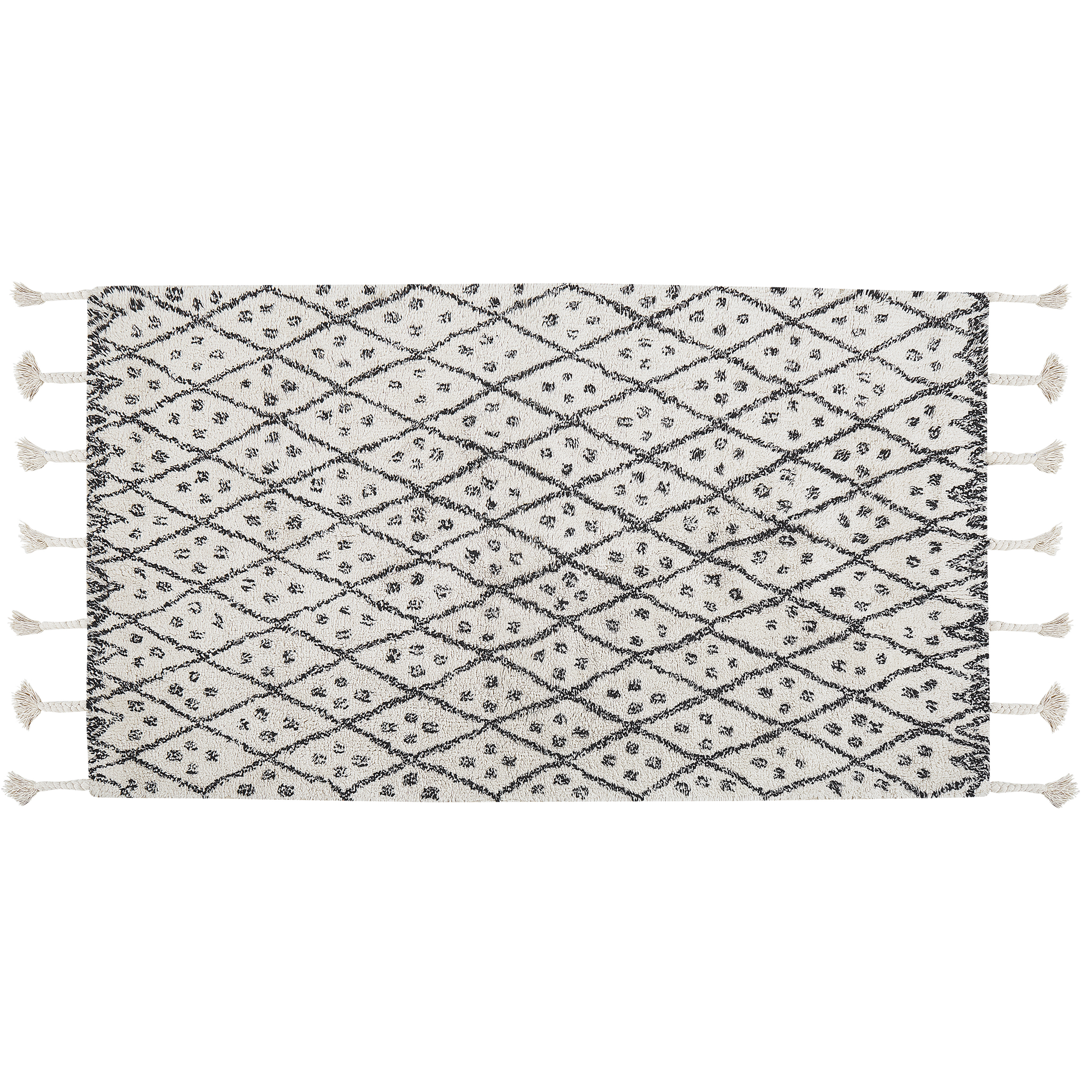 Matto AGADIR Luonnonvalkoinen 80 x 150 cm puuvilla