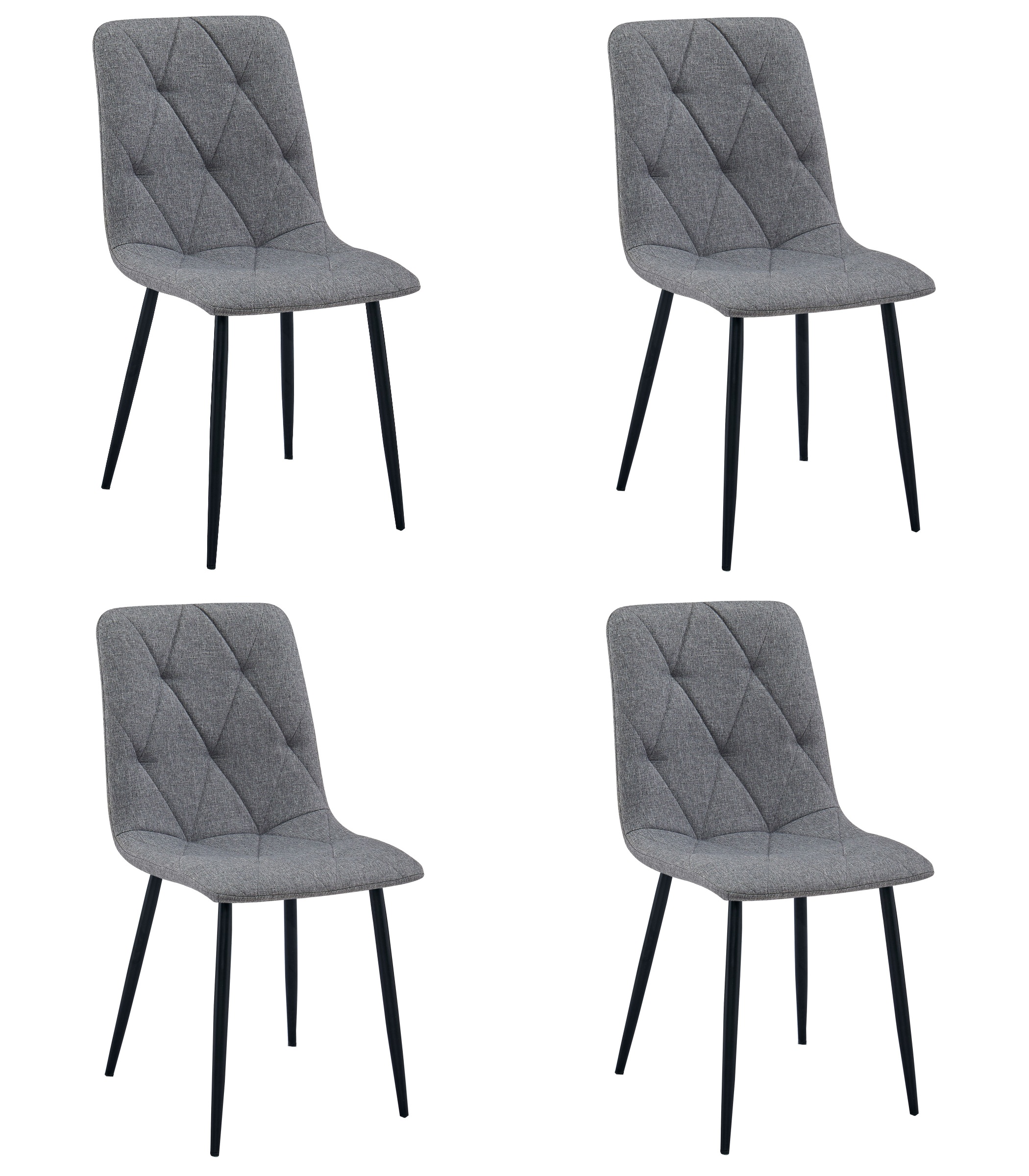 LIBRA-tuoli, tummanharmaa kangas, mustat jalat (4 kpl)