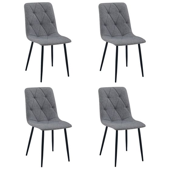 LIBRA-tuoli, tummanharmaa kangas, mustat jalat (4 kpl)