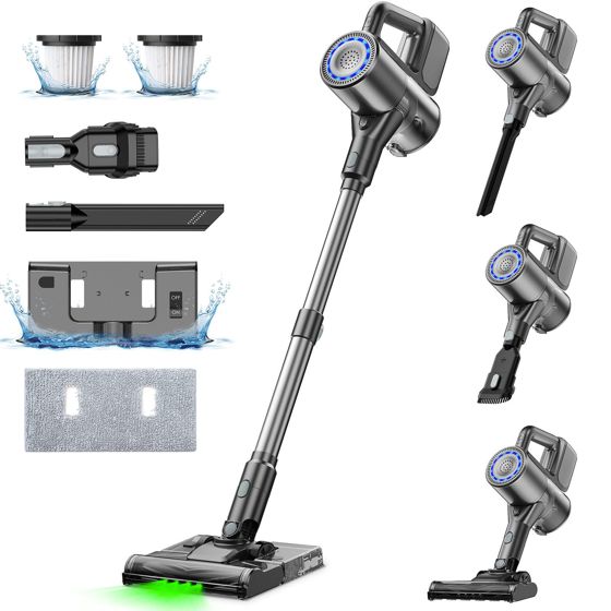 NETTLIFE 500W/40000Pa johdoton rikkaimuri lakaisutoiminnolla, 40 minuutin käyttöaika