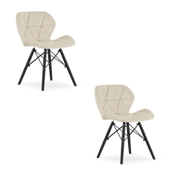 LAGO samettituolit, beige, mustat jalat (2 kpl)
